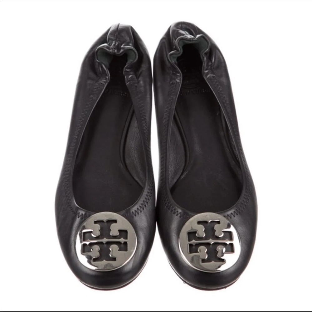 Tory Burch ballet flats leather silver buckle